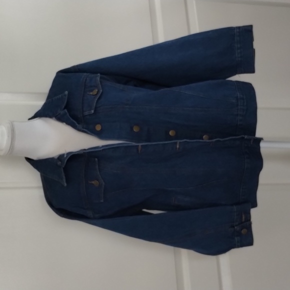 Denim Jean Jacket Women's large  Medium Wash Western Vibe unbranded - Picture 1 of 11